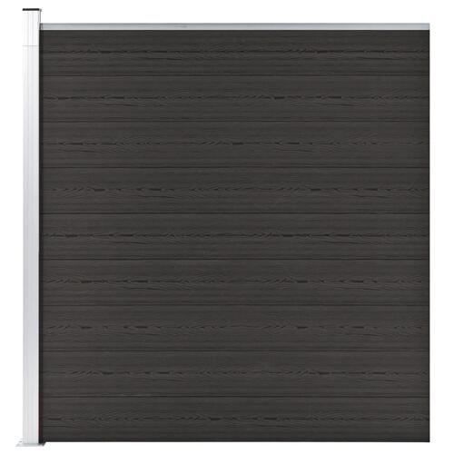 Hegnspanel 175x186 cm WPC sort