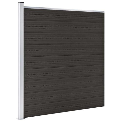 Hegnspanel 175x186 cm WPC sort