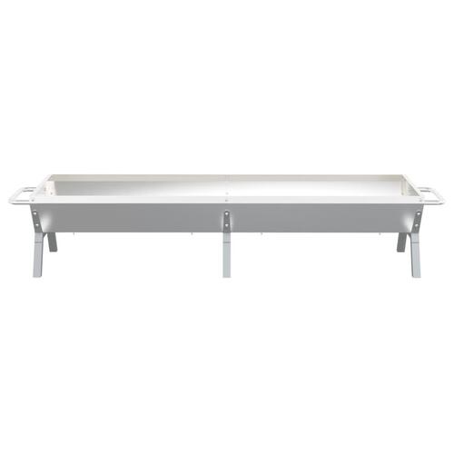 Grillbakke 158x42x31 cm rustfrit stål sølvfarvet