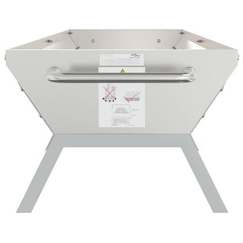 Grillbakke 158x42x31 cm rustfrit stål sølvfarvet