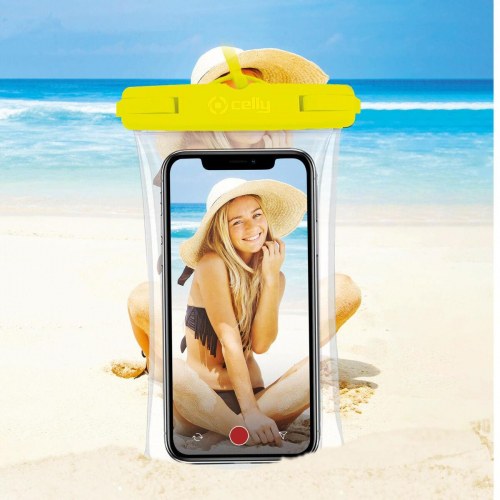 Vandtæt boks Celly Touchbag 7" Gul