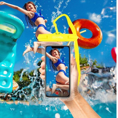 Vandtæt boks Celly Touchbag 7" Gul