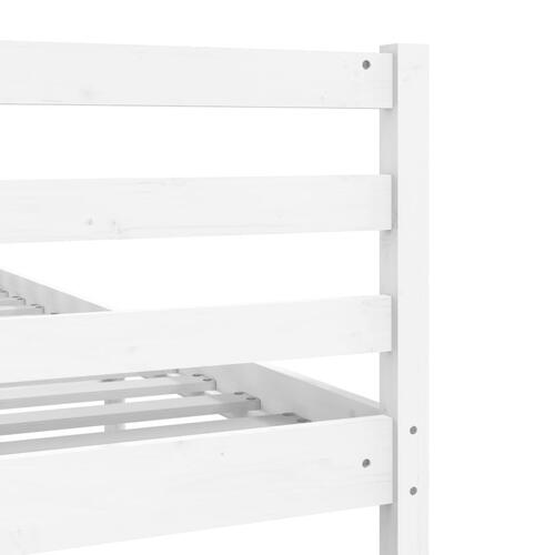Sengeramme 160x200 cm King Size massivt træ hvid