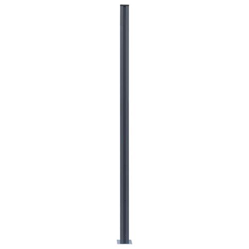 Hegnspæle 3 stk. 185 cm aluminium mørkegrå
