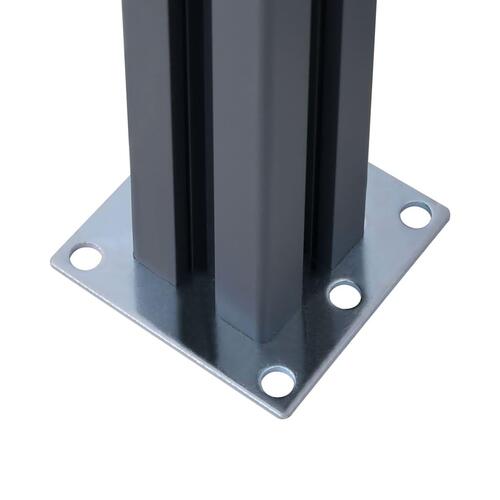 Hegnspæle 3 stk. 185 cm aluminium mørkegrå