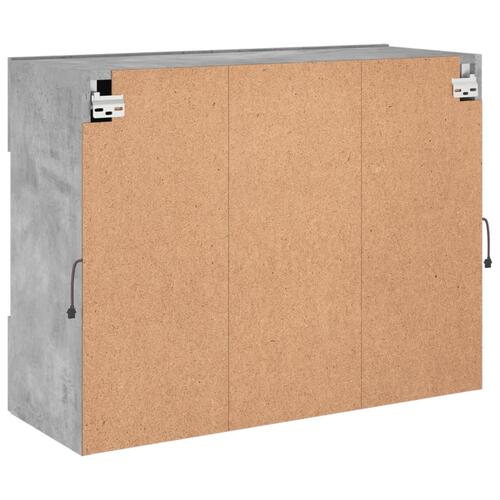 Væghængt tv-bord med LED-lys 78,5x30x60,5 cm betongrå