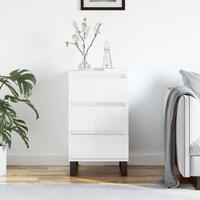 Skænk 40x35x70 cm konstrueret træ hvid højglans