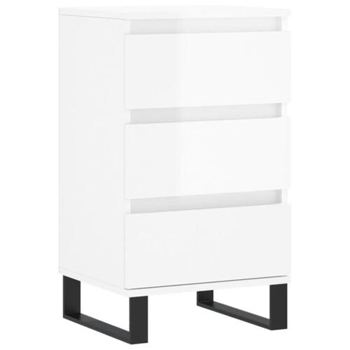 Skænk 40x35x70 cm konstrueret træ hvid højglans