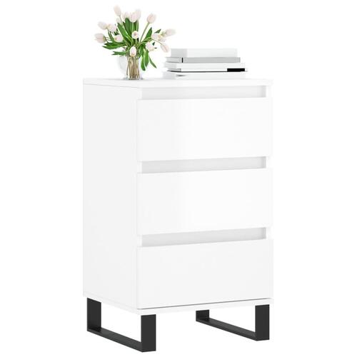 Skænk 40x35x70 cm konstrueret træ hvid højglans