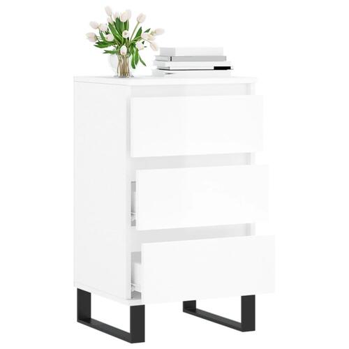 Skænk 40x35x70 cm konstrueret træ hvid højglans