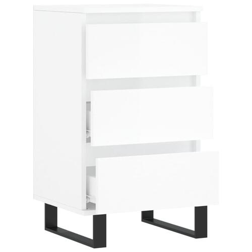 Skænk 40x35x70 cm konstrueret træ hvid højglans