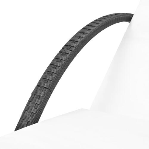 Liggestol med hynde & bord polyrattan sort