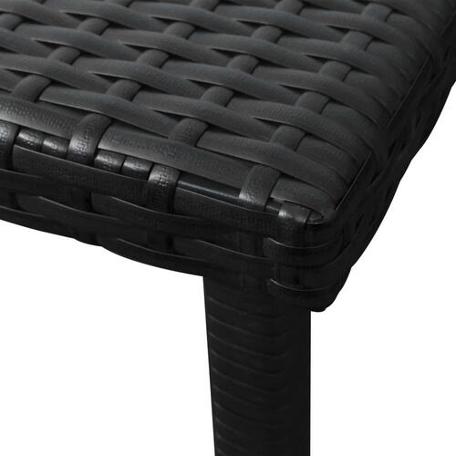 Liggestol med hynde & bord polyrattan sort