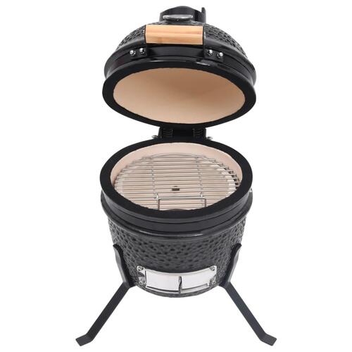 2-i-1 Kamado-røgegrill 56 cm keramisk sort