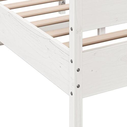 Sengeramme uden madras 150x200 cm massivt fyrretræ hvid