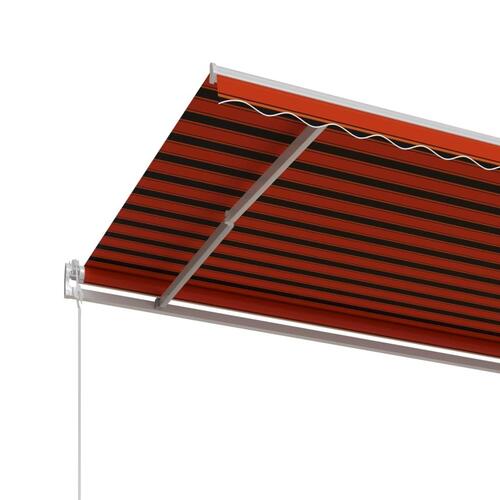 Markise 600x350 cm automatisk betjening orange og brun