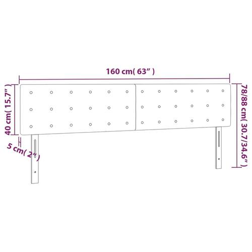 Sengegavl med LED-lys 160x5x78/88 cm kunstlæder hvid
