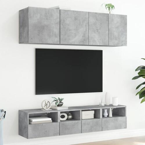 Væghængte tv-borde 2 stk. 40x30x30 cm konstrueret træ betongrå