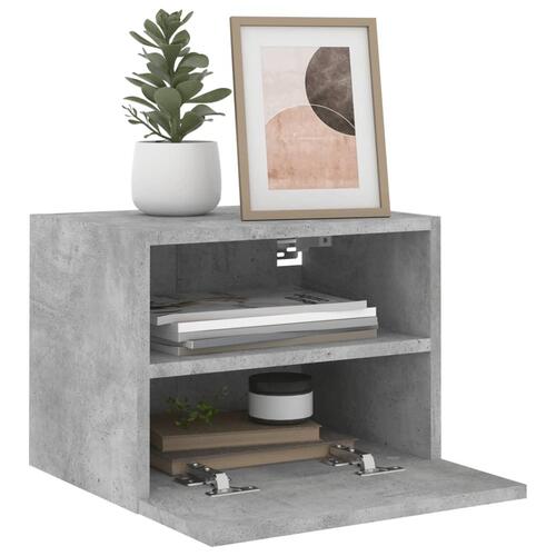 Væghængte tv-borde 2 stk. 40x30x30 cm konstrueret træ betongrå