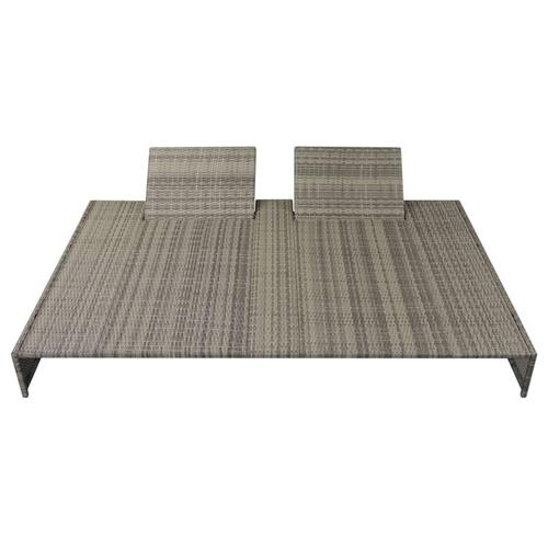 Haveloungesæt 5 dele med hynder polyrattan grå