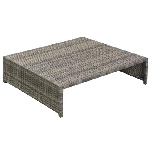 Haveloungesæt 5 dele med hynder polyrattan grå