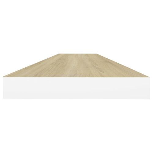 Væghylder 4 stk. 120x23,5x3,8 cm MDF egetræsfarve og hvid