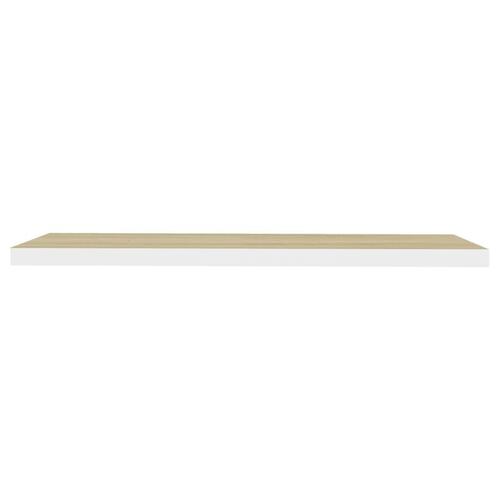 Væghylder 4 stk. 120x23,5x3,8 cm MDF egetræsfarve og hvid