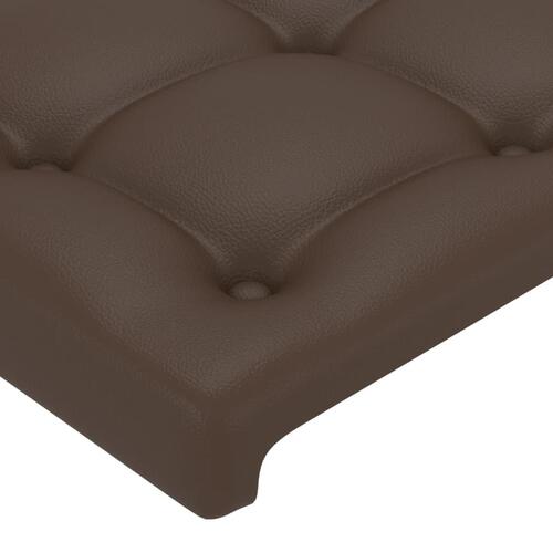 Sengegavl med LED-lys 160x5x78/88 cm kunstlæder brun