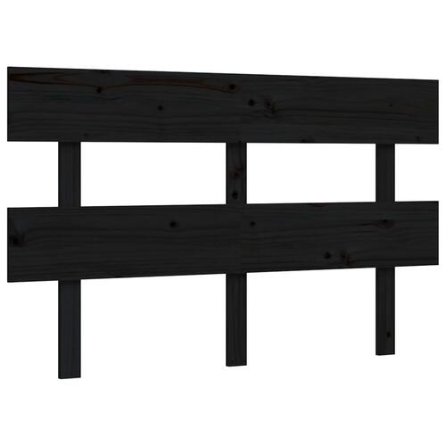 Sengeramme med sengegavl 140x190 cm massivt træ sort