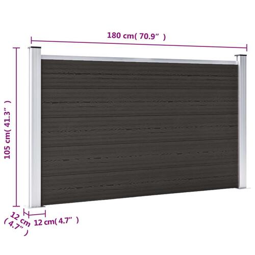 Hegnspanel 180x105 cm WPC sort
