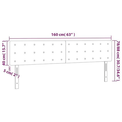 Sengegavl med LED-lys 160x5x78/88cm kunstlæder cappuccinofarvet