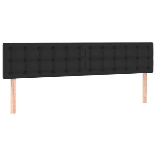 Sengegavl med LED-lys 180x5x78/88 cm kunstlæder sort