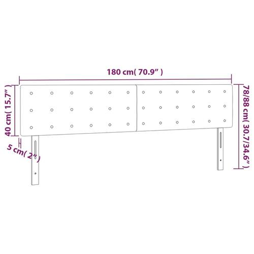 Sengegavl med LED-lys 180x5x78/88 cm kunstlæder sort