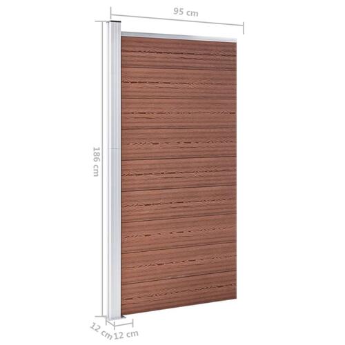 Hegnspanel 95x186 cm WPC brun