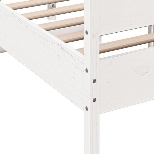 Sengeramme uden madras 120x200 cm massivt fyrretræ hvid