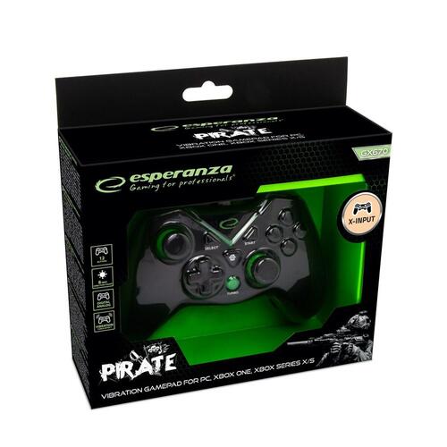 Controller Esperanza Pirate EGG114K USB 2.0 Sort Grøn Microsoft Xbox One PC Xbox Series X Xbox Series S