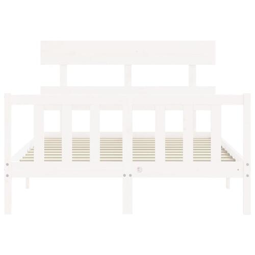 Sengeramme uden madras 120x200 cm massivt fyrretræ hvid