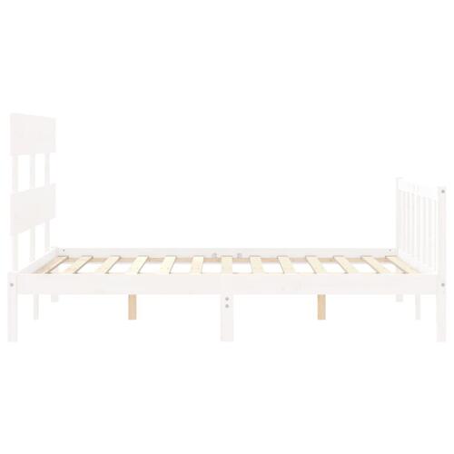 Sengeramme uden madras 120x200 cm massivt fyrretræ hvid