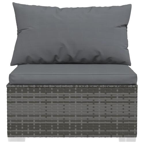 Loungesæt til haven 6 dele med hynder polyrattan grå