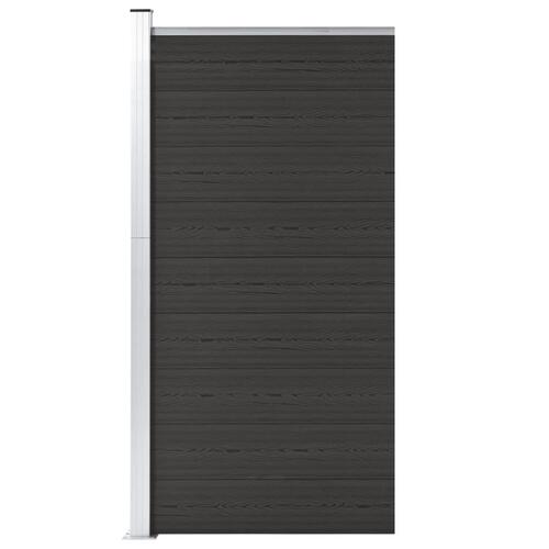 Hegnspanel 95x186 cm WPC sort