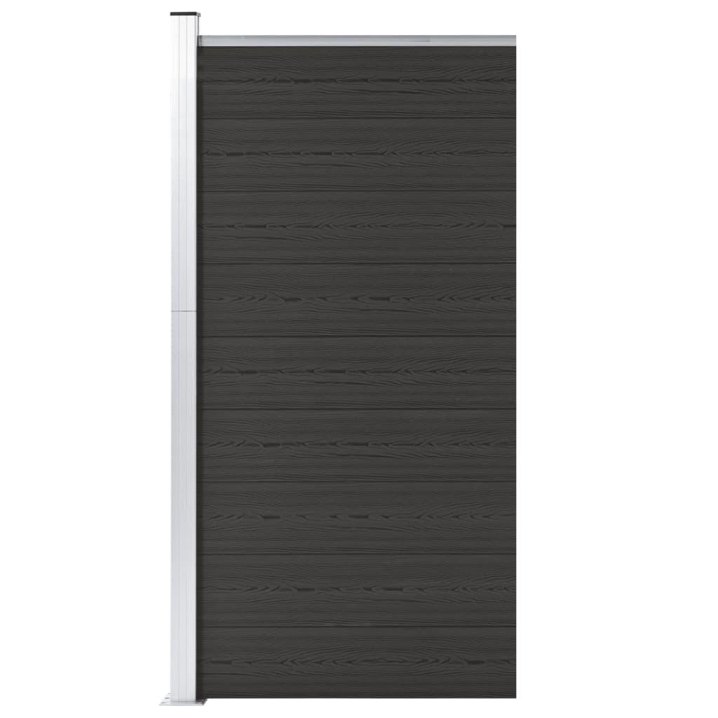Hegnspanel 95x186 cm WPC sort