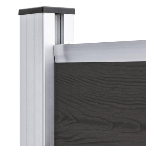 Hegnspanel 95x186 cm WPC sort