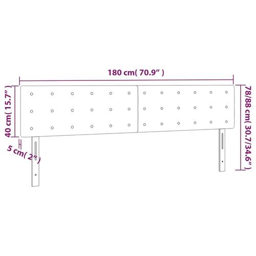 Sengegavl med LED-lys 180x5x78/88 cm kunstlæder grå
