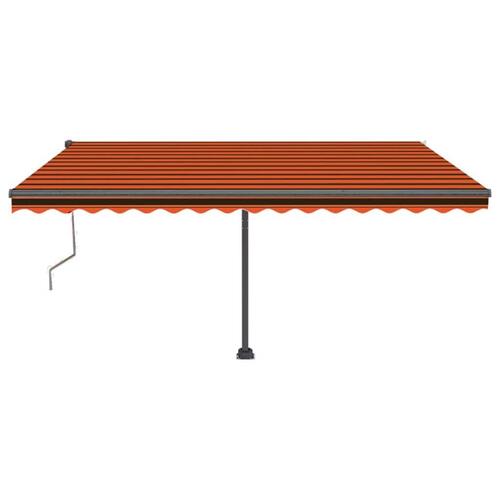 Fritstående markise 400x350 cm automatisk betjening orange/brun