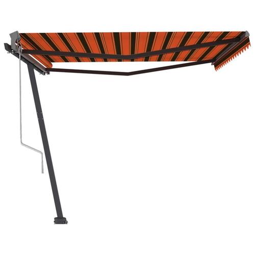 Fritstående markise 400x350 cm automatisk betjening orange/brun