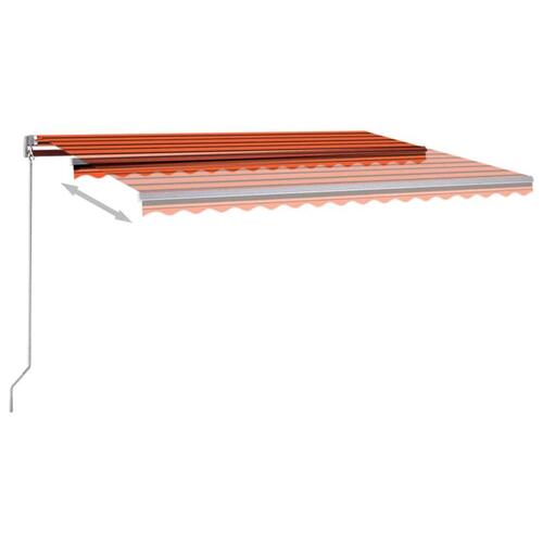 Fritstående markise 400x350 cm automatisk betjening orange/brun