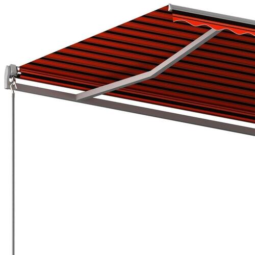 Fritstående markise 400x350 cm automatisk betjening orange/brun