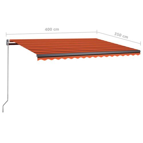 Fritstående markise 400x350 cm automatisk betjening orange/brun