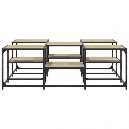 Sofabord 121 × 121 × 40 cm i konstrueret træ - sonoma-eg, 2 niveauer