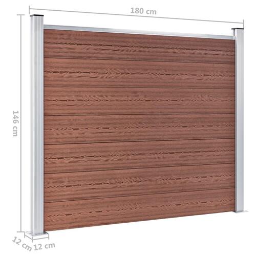Hegnspanel 180x146 cm WPC brun